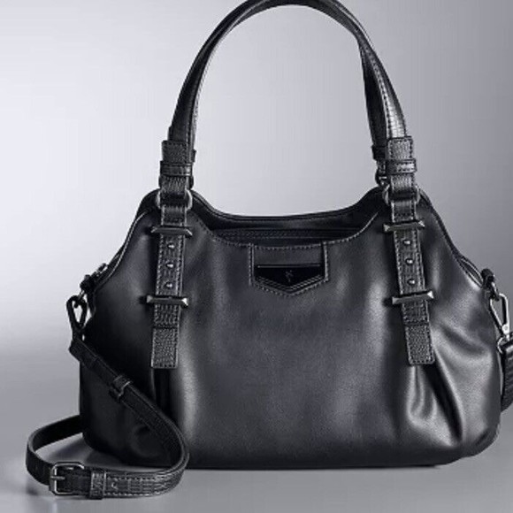 Simply Vera Vera Wang "Buena Satchel" Crossbody Purse Black Never Used **READ** - Picture 2 of 13